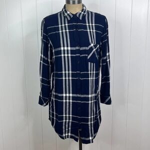 RAILS Blue White Green Plaid Bianca Shirt Dress Button Front SZ M